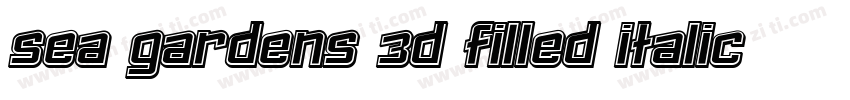 Sea Gardens 3D Filled Italic 语言英文字体转换
